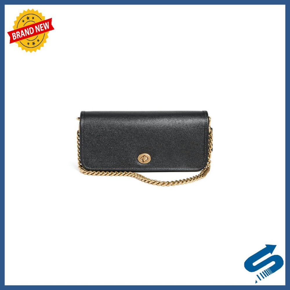 Leather Shoulder Bag With Detachable Chain Strap, Multi-Pocket Design